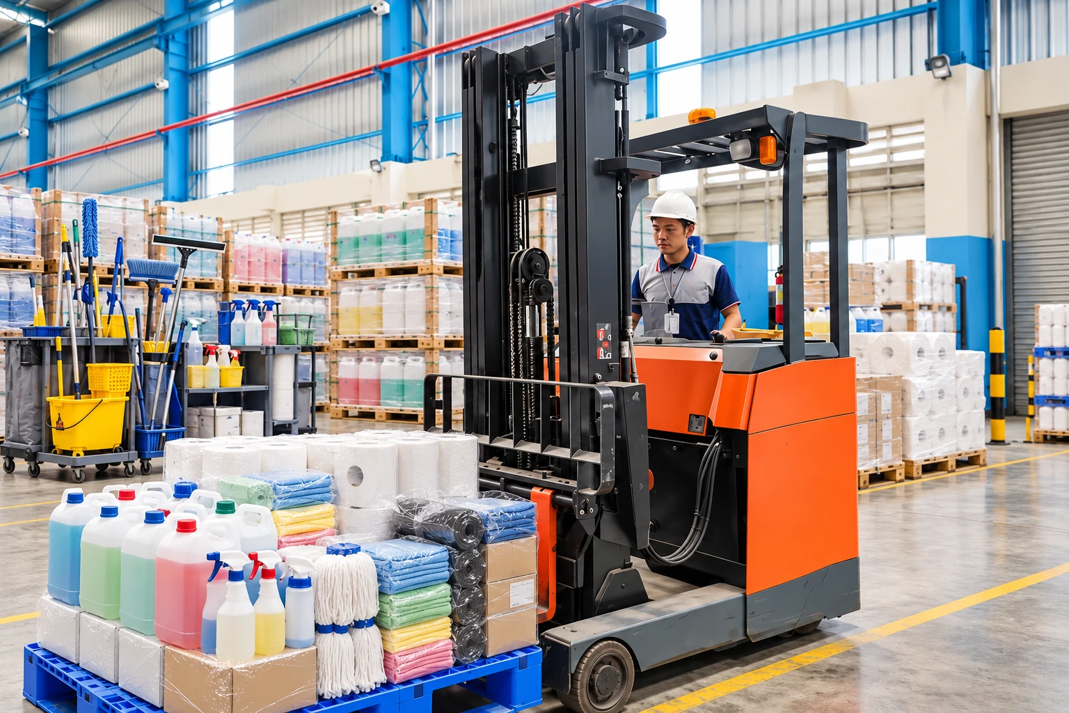 Pemeriksaan logistik dan perlengkapan operasional dalam company profile GES